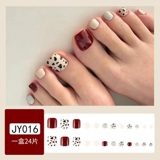 Bộ 24 móng chân giả kèm keo dán chủ đề pháp