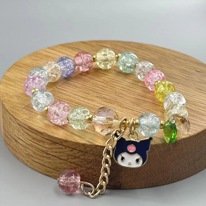 Miu🔮SANRIO Vòng Tay Dây Da Mặt Pha Lê Hình Cinnamoroll Kuromi My Melody Pochacco Dễ Thương Làm Quà Tặng Sinh Nhật Cho Bạn Gái
