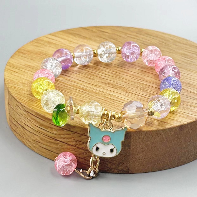 Miu🔮SANRIO Vòng Tay Dây Da Mặt Pha Lê Hình Cinnamoroll Kuromi My Melody Pochacco Dễ Thương Làm Quà Tặng Sinh Nhật Cho Bạn Gái