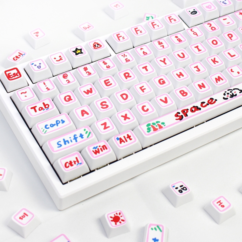 GMK Vẽ Tay Keycap, 127 Phím Keycaps PBT XDA Hồ Sơ DYE-SUB Cá Tính Cho MX Công Tắc Bàn Phím Cơ