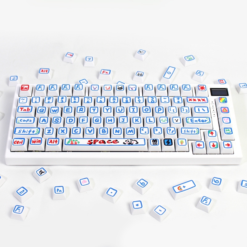 GMK Vẽ Tay Keycap, 127 Phím Keycaps PBT XDA Hồ Sơ DYE-SUB Cá Tính Cho MX Công Tắc Bàn Phím Cơ