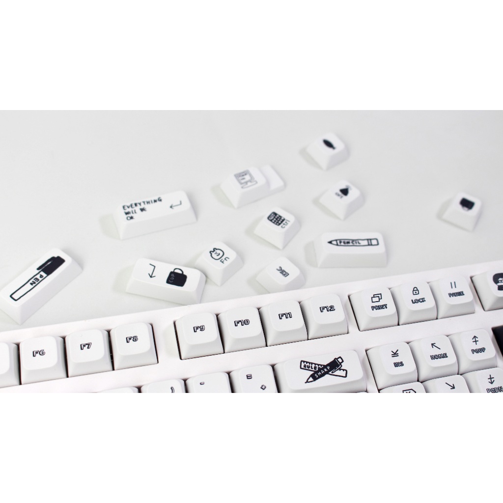 GMK Đen Hoạt Hình Keycap, 130 Phím Keycaps PBT XDA Profile DYE-SUB Cá Tính Cho MX Công Tắc Bàn Phím Cơ