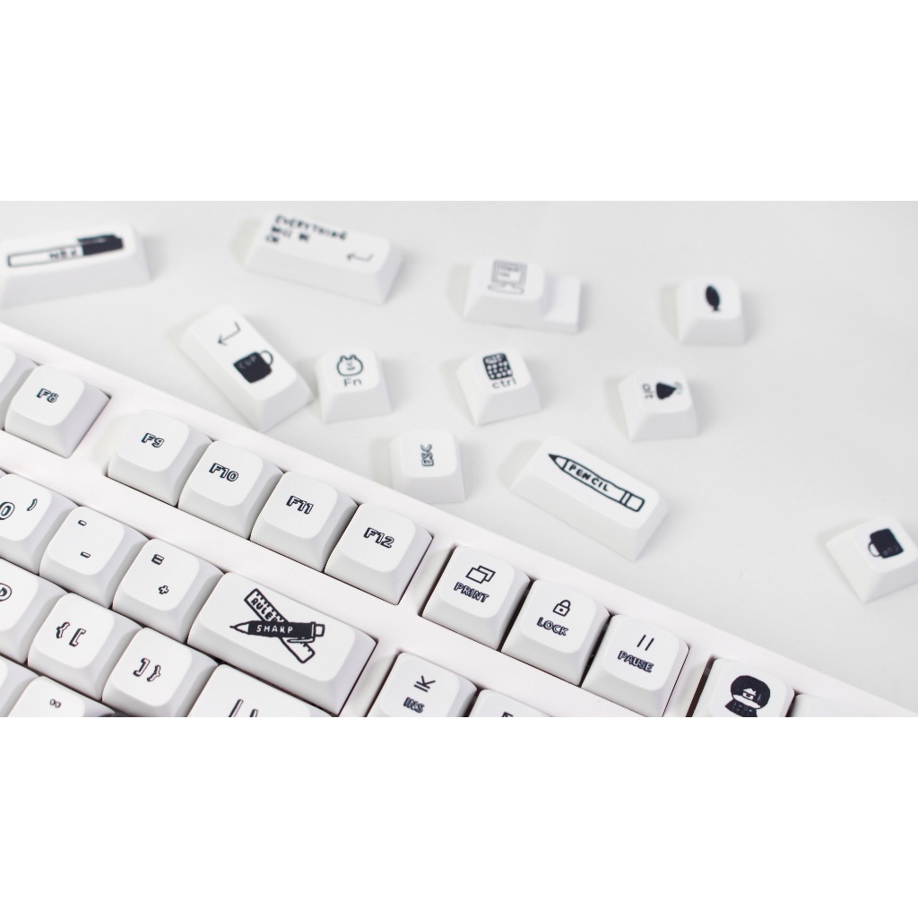 GMK Đen Hoạt Hình Keycap, 130 Phím Keycaps PBT XDA Profile DYE-SUB Cá Tính Cho MX Công Tắc Bàn Phím Cơ