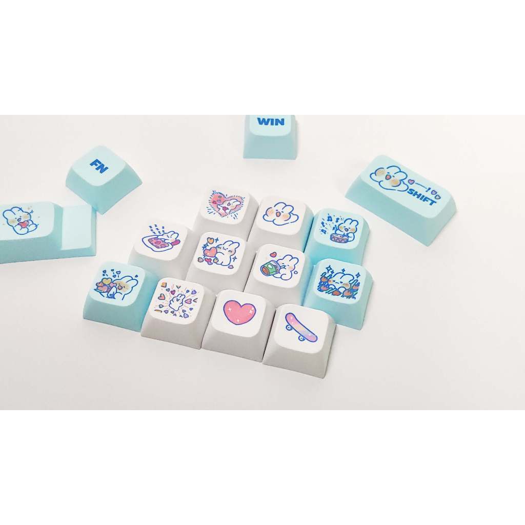 GMK hơi nước Bunny Keycap, 129 Phím Keycaps PBT XDA Profile DYE-SUB Cá Tính Cho MX Công Tắc Bàn Phím Cơ