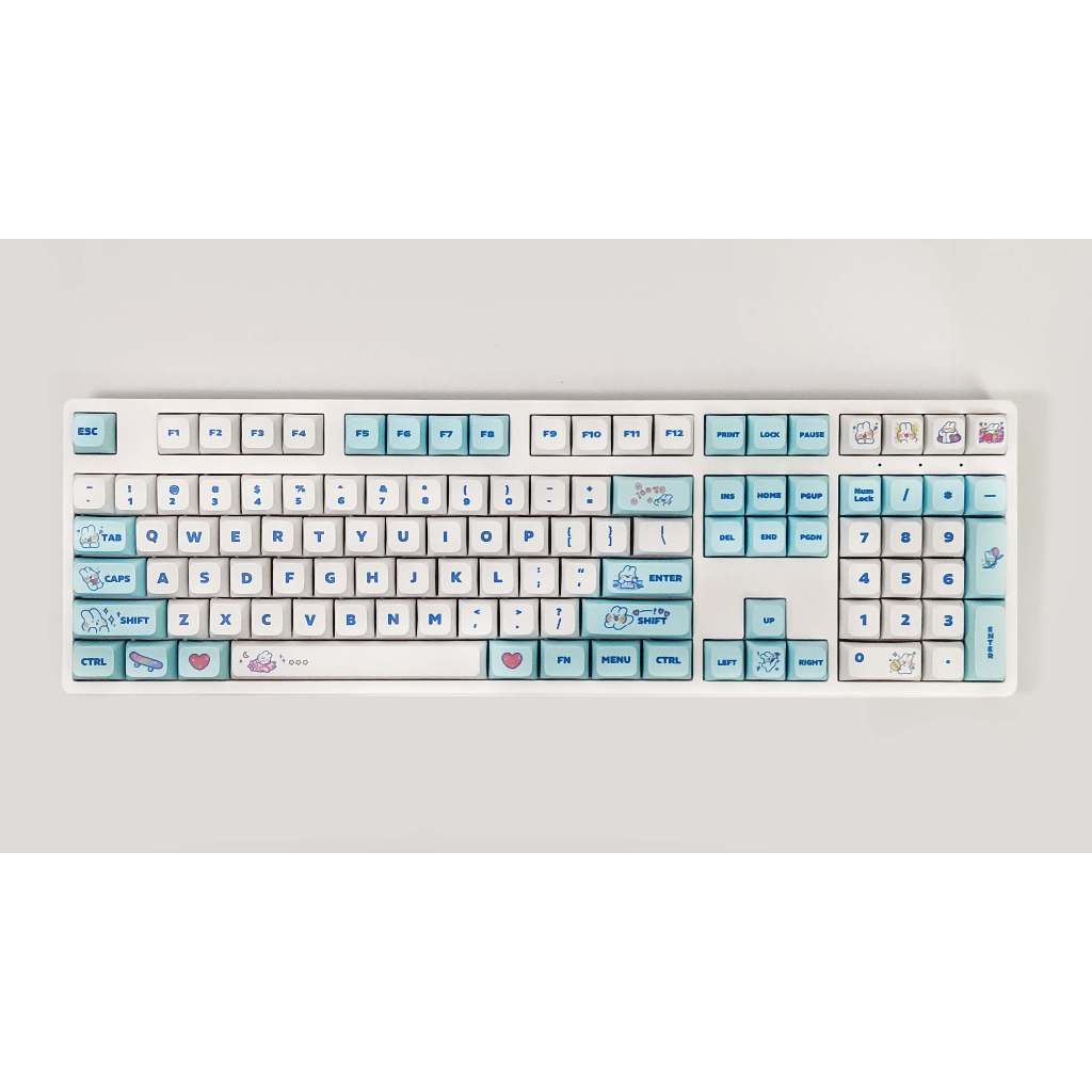 GMK hơi nước Bunny Keycap, 129 Phím Keycaps PBT XDA Profile DYE-SUB Cá Tính Cho MX Công Tắc Bàn Phím Cơ