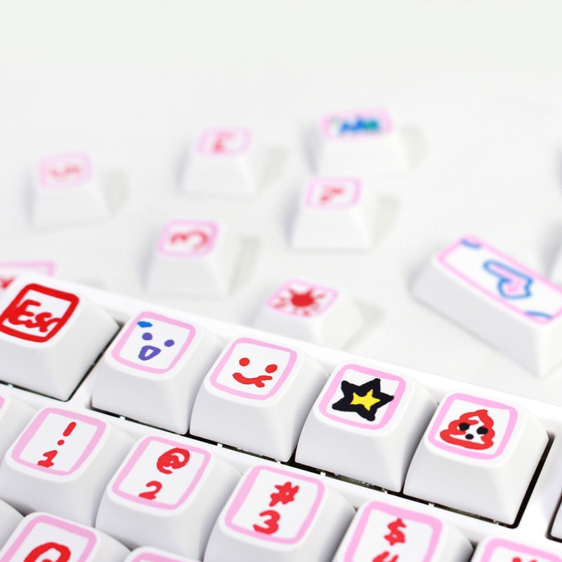 GMK Vẽ Tay Keycap, 127 Phím Keycaps PBT XDA Hồ Sơ DYE-SUB Cá Tính Cho MX Công Tắc Bàn Phím Cơ