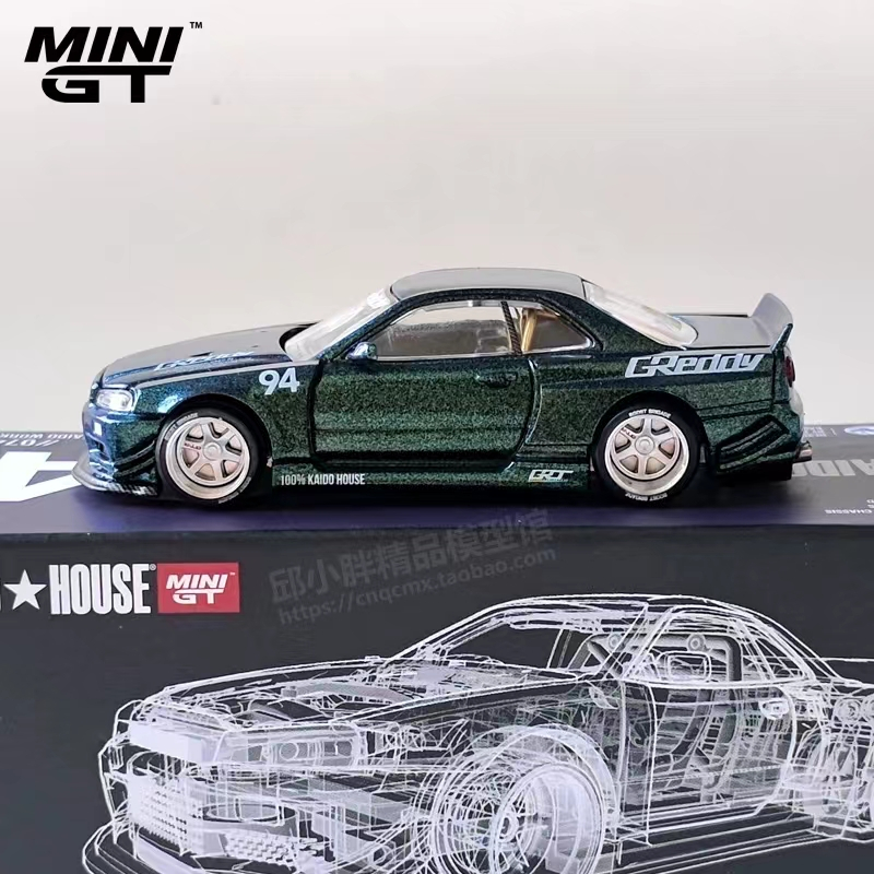 Minigt Mô Hình Xe Hơi nissan r34 gtr Bằng Hợp Kim Tỉ Lệ 1: 64