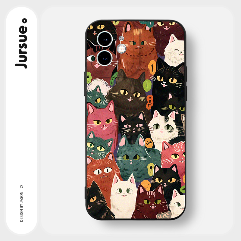 Ốp lưng JURSUE mềm ngộ nghĩnh dễ thương đẹp độc lạ Cho iPhone 15 14 13 12 11 Pro Max SE 2020 X XR XS 8 7 ip 6S 6 Plus XYAB155