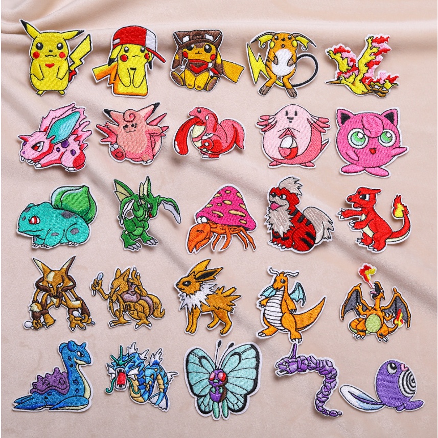Mới Sticker Ủi Thêu Hình Pokemon / pikachu Dễ Thương