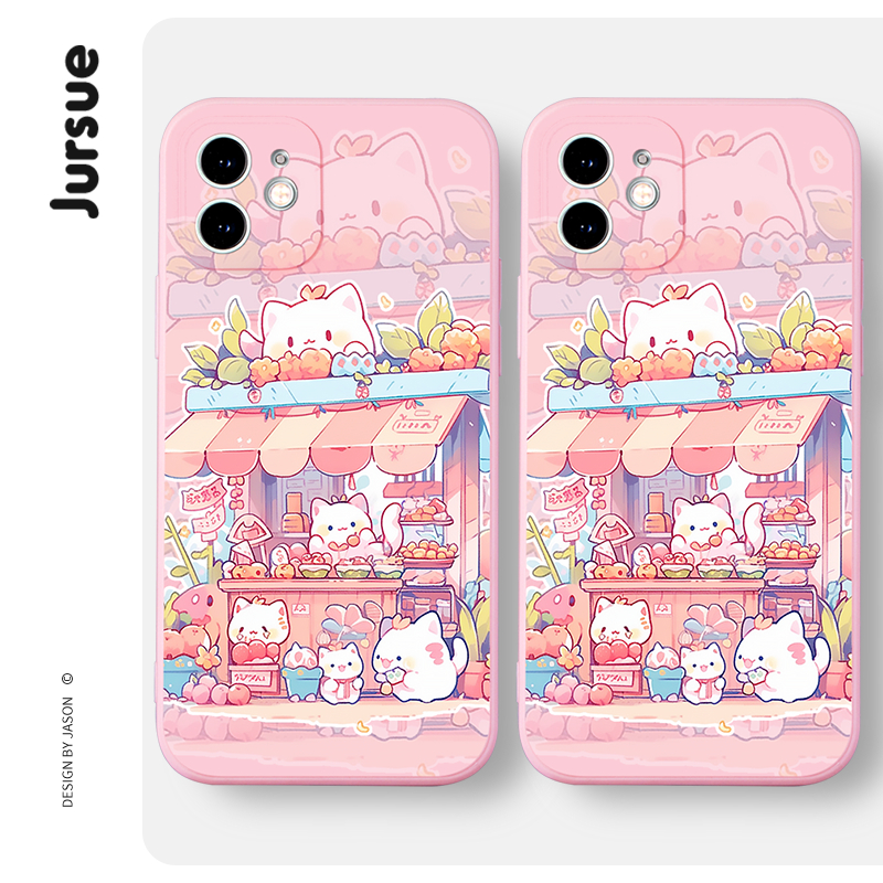 Ốp lưng JURSUE hoạt hình dễ thương đẹp Cho IPHONE 14 13 12 11 PRO MAX SE 2020 X XR XS ip 8 7 6 6S PLUS kute XYAB156