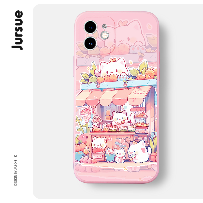 Ốp lưng JURSUE hoạt hình dễ thương đẹp Cho IPHONE 14 13 12 11 PRO MAX SE 2020 X XR XS ip 8 7 6 6S PLUS kute XYAB156