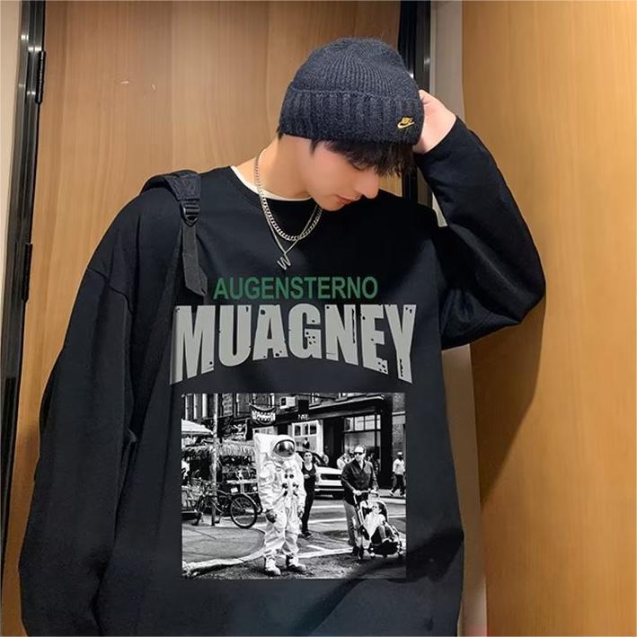 Áo sweater Tay Dài Cổ Thuyền In Chữ Phong Cách Thể Thao Thời Trang Mùa Thu Cho Nam