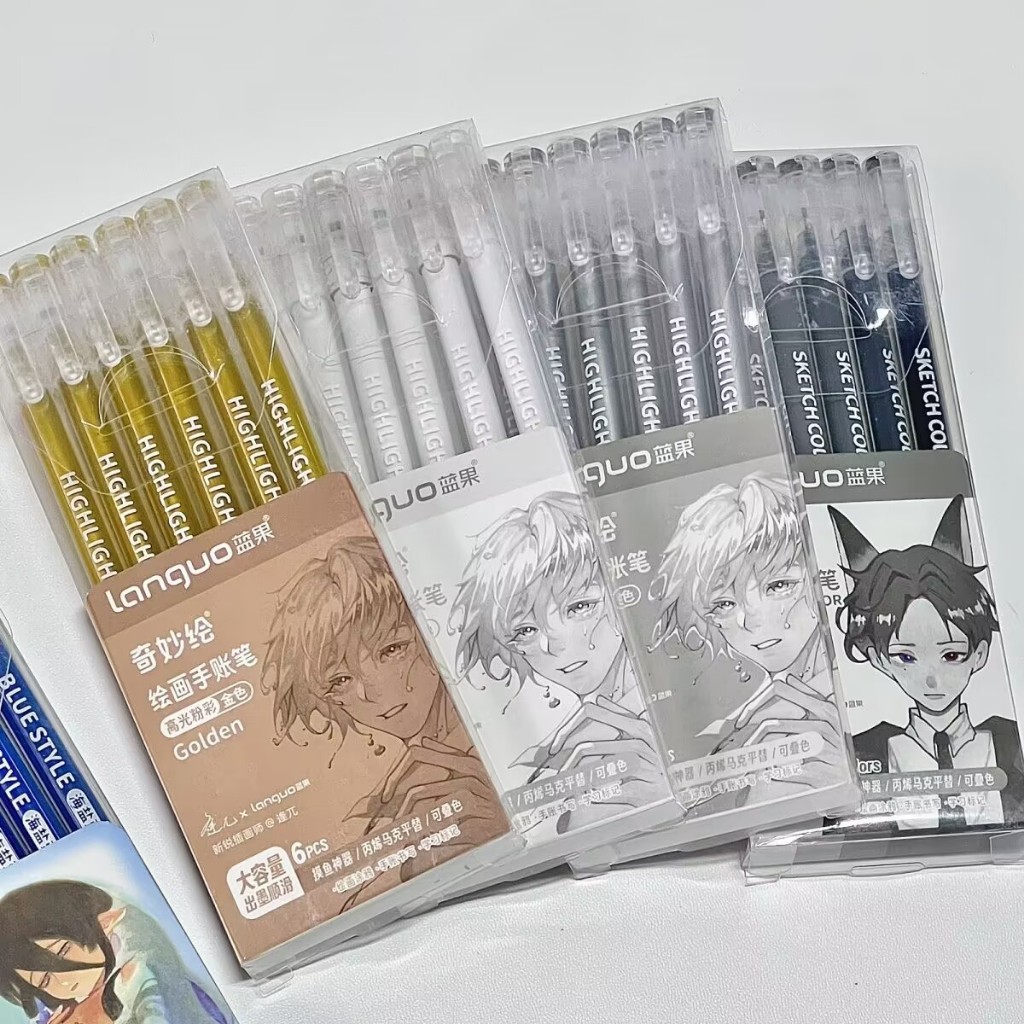 Ohaya languo set 90 Bút gel Mực Nước Muối Biển Màu Xanh Dương