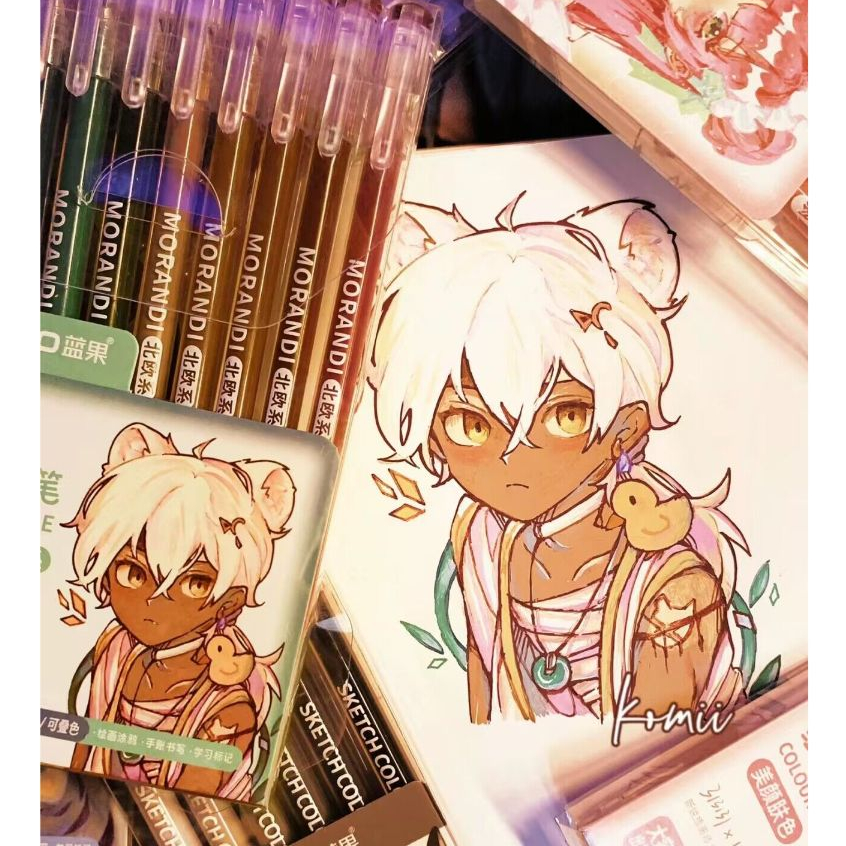 Ohaya languo set 90 Bút gel Mực Nước Muối Biển Màu Xanh Dương