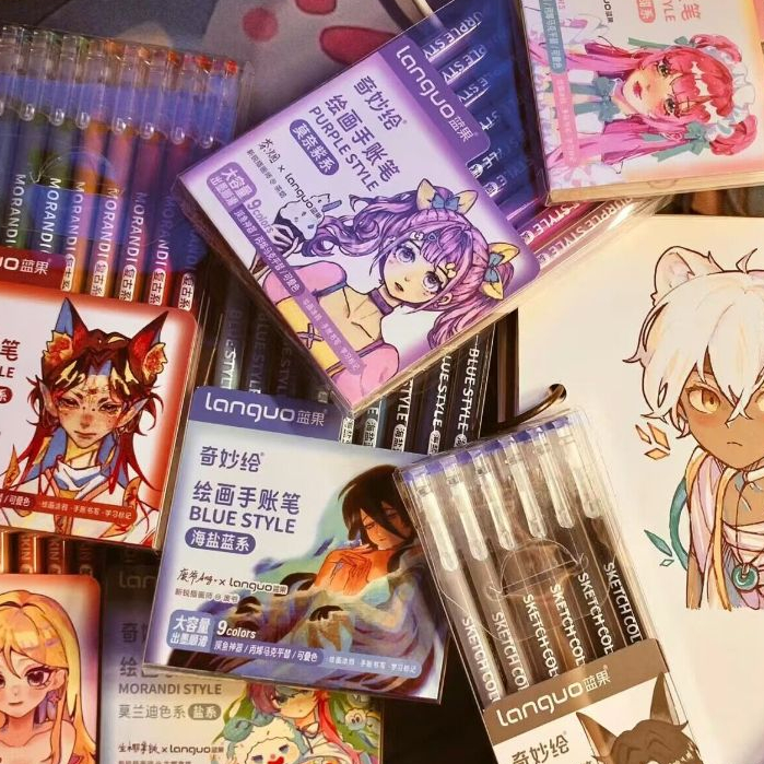 Ohaya languo set 90 Bút gel Mực Nước Muối Biển Màu Xanh Dương