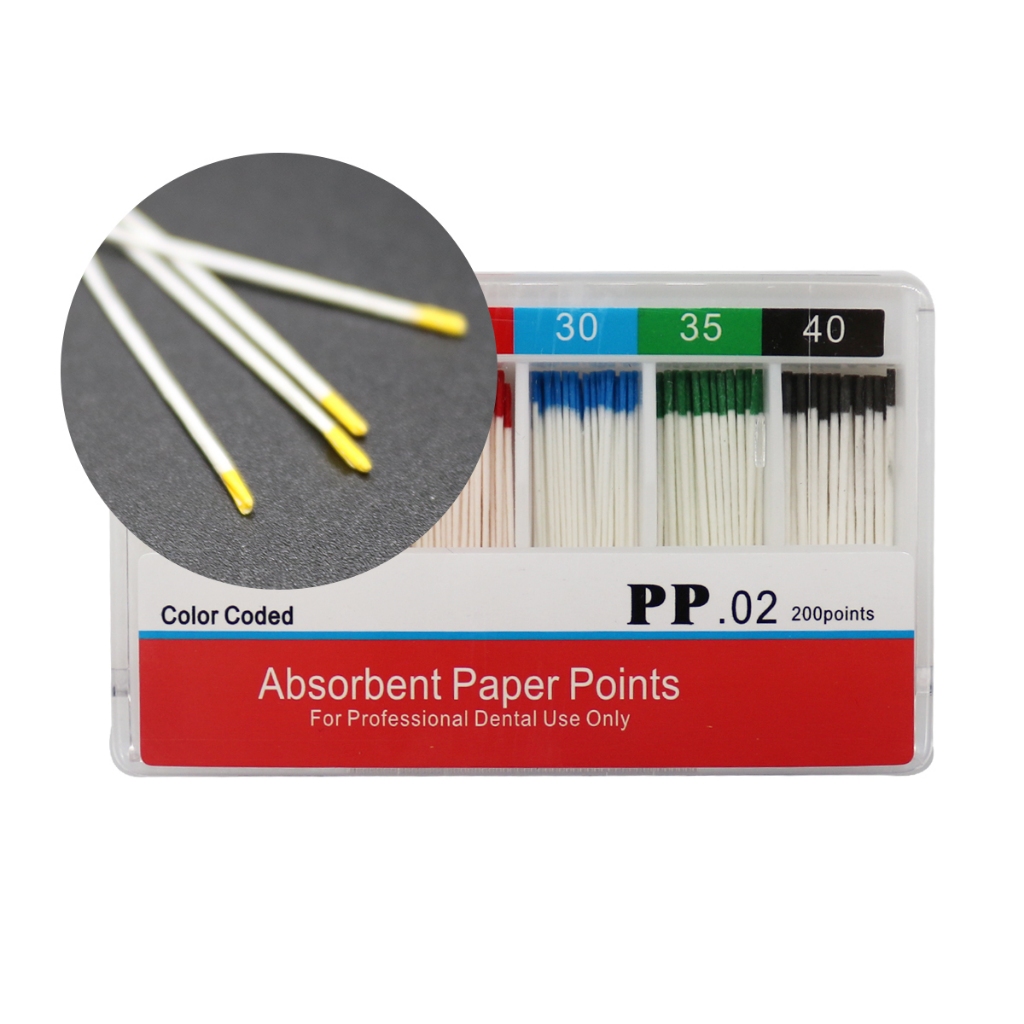Bộ 200 Giấy Thấm Hút 02 / 04 / 06 Taylor 15-40 #  Dental Material Absorbent Paper Points