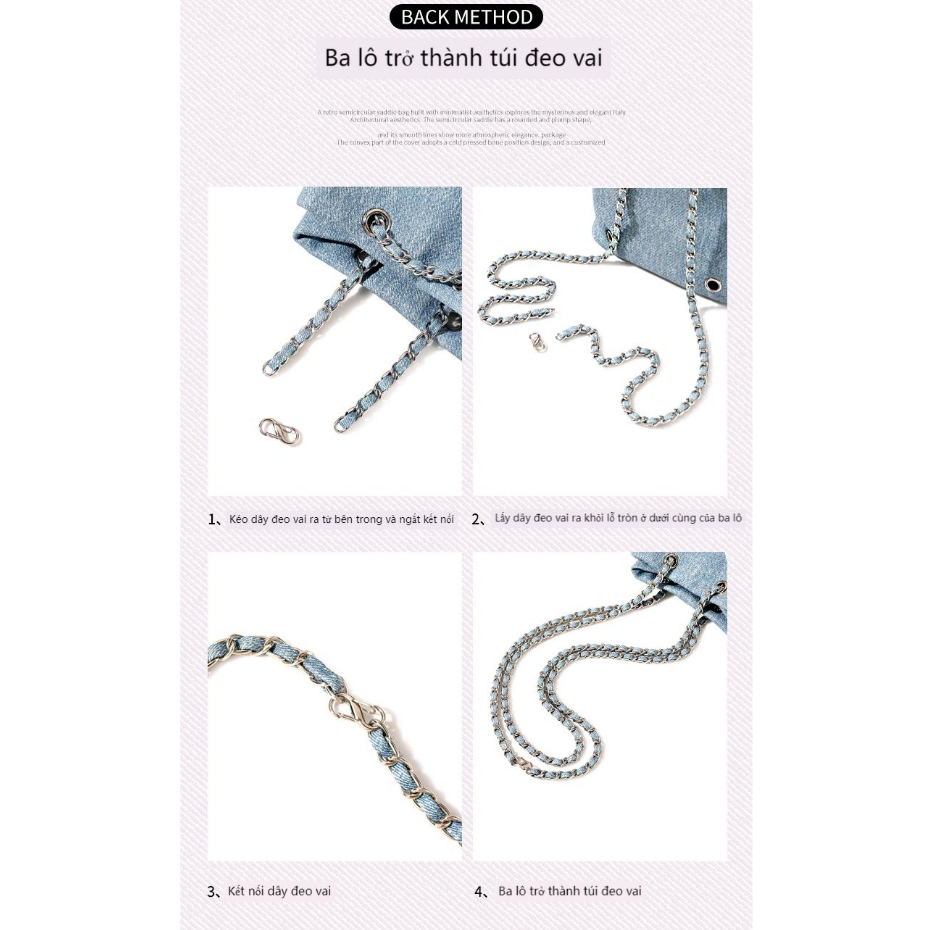 Ba lô SUPERCUTE dây rút thêu chữ sức chứa lớn đa năng cho nữ