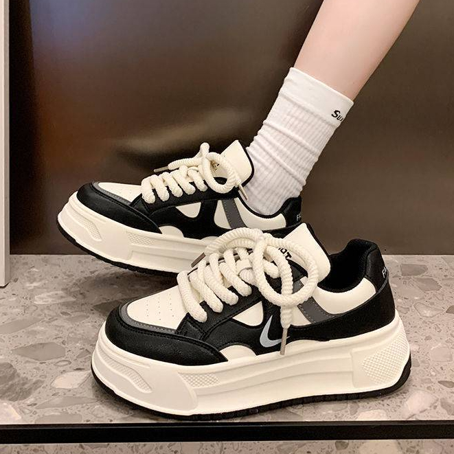 Giày Thể Thao Một Mảnh Thời Trang Năng Động⭐Merad Giày Bánh Mì Đế Dày Màu Nâu Phong Cách retro Mỹ Thời Trang Mùa Thu Mới Dành Cho Bạn Nữ