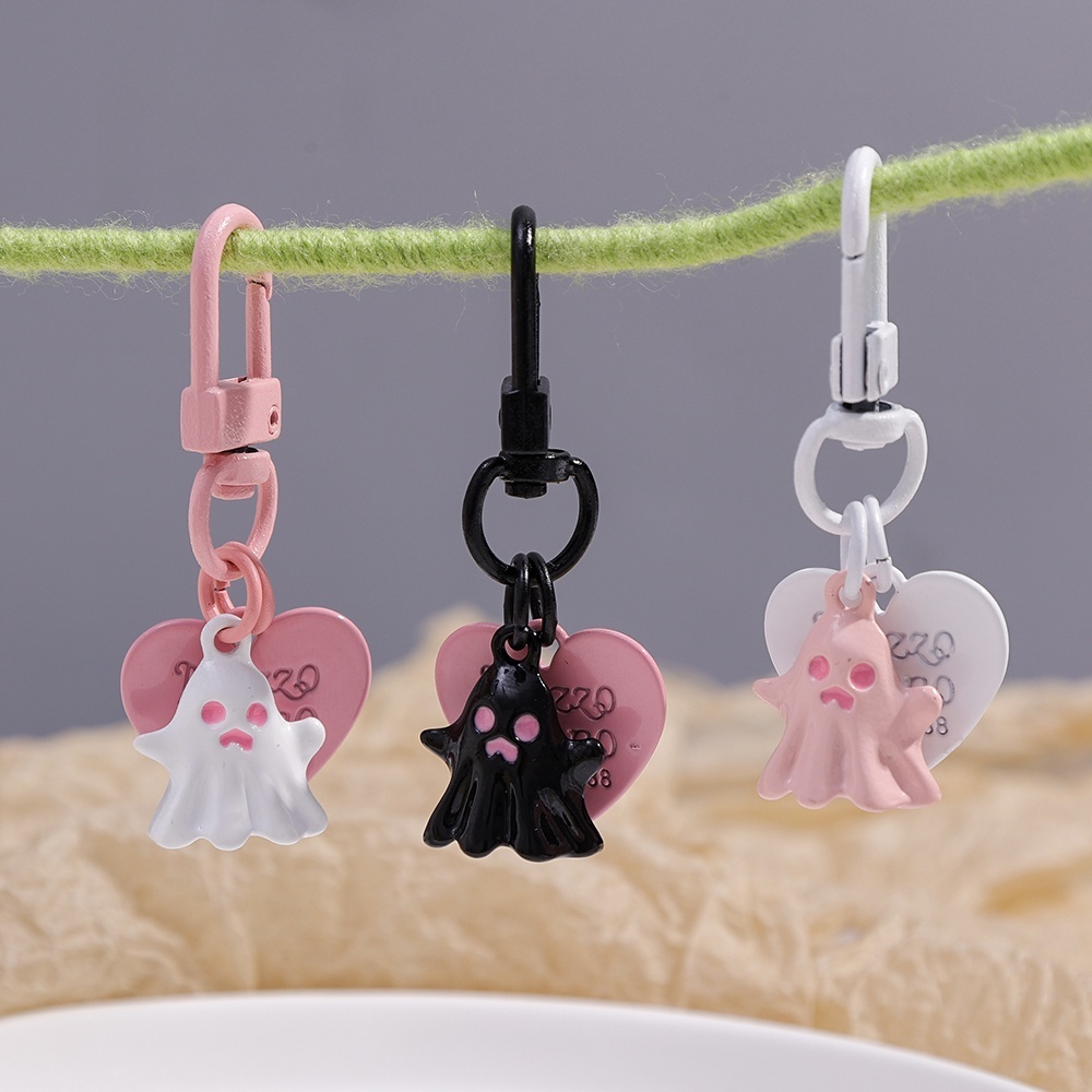 Miu🔮Móc Khóa Hình Ma Quỷ Nhỏ Màu Đen Hồng Cá Tính Dễ Thương