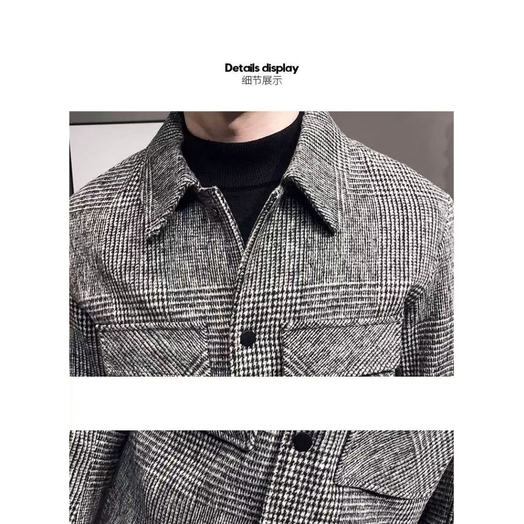 Áo Khoác Len Lót Lông Cừu Dày Ấm Áp Thời Trang Thu Đông 2023 Cho Nam