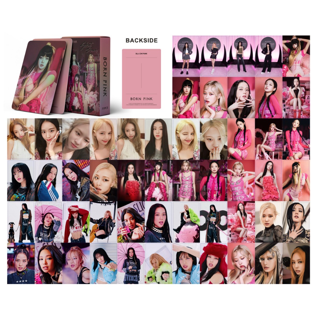 55 Cái / hộp BP Kỷ Niệm 7 Năm Photocards Lomo Cards JENNIE JISOO LISA ROSE Kpop Bưu Thiếp