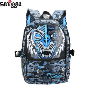 Úc Smiggle Original Children Schoolbag New Boys Cool Backpack Đen Xanh Cơ Hổ Túi Trẻ Em 7-12 Tuổi 16 Inch * & - *