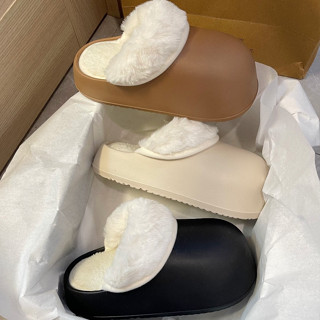 Dép bông nữ mang trong nhà đế cao giữ ấm mùa đông có thể tháo rời lót