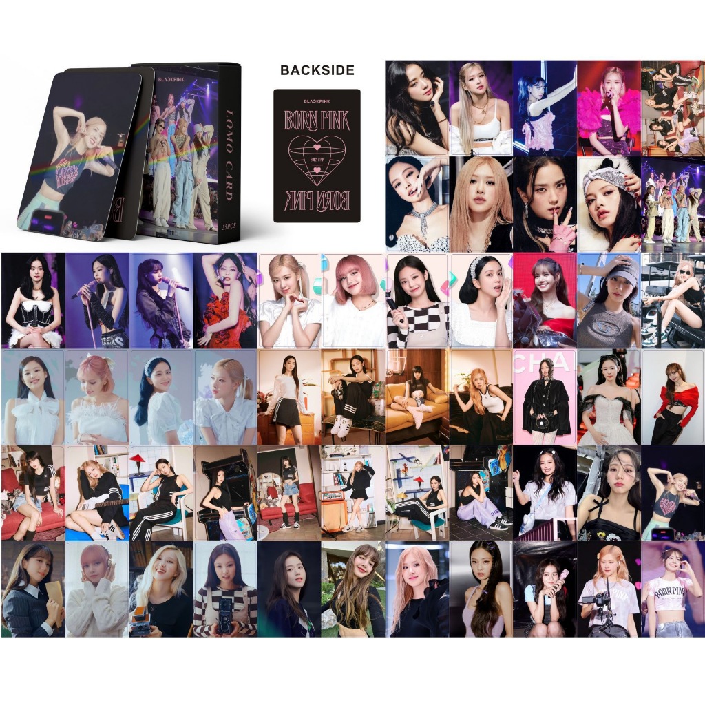 55 Cái / hộp BP Kỷ Niệm 7 Năm Photocards Laser Hologram Lomo Cards JENNIE JISOO LISA ROSE BP Kpop Bưu Thiếp