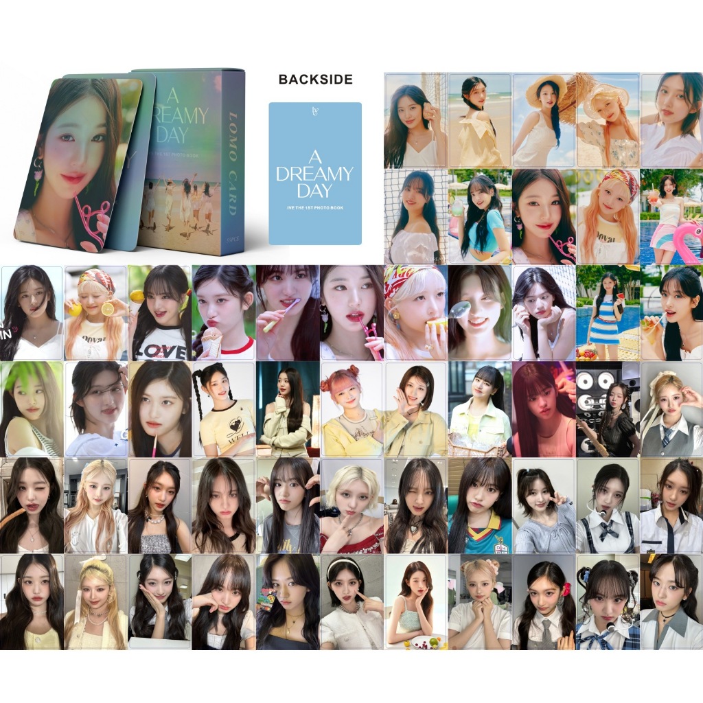 50-55 cái / hộp wonyoung ive photocards solo album magazine bìa laser hologram lomo cards kpop postcards