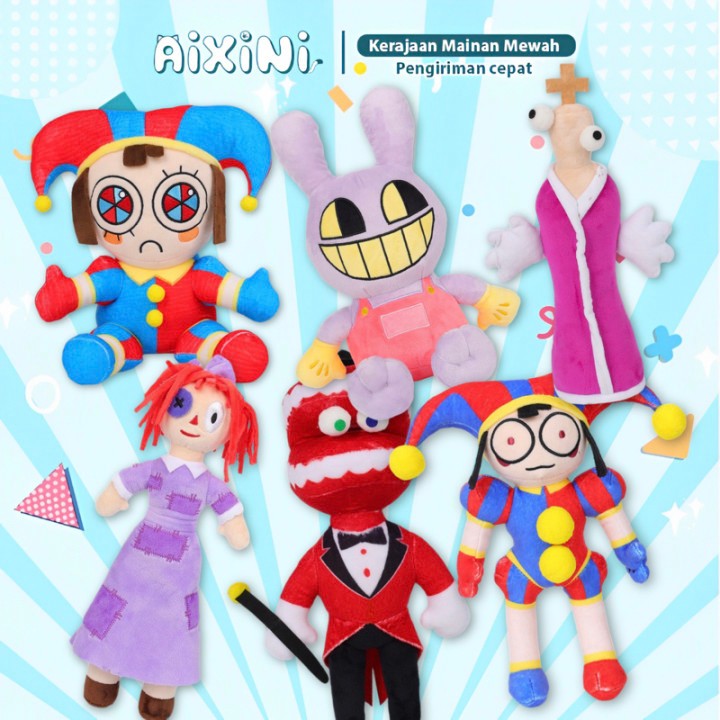 Búp bê nhồi bông AIXINI 30cm thiết kế The Amazing Digital Circus Clown làm quà tặng trẻ em
