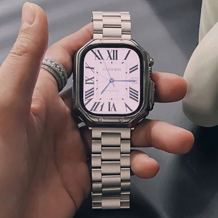 Set 2 Dây Đeo Inox + Vỏ Bảo Vệ Cho Đồng Hồ Thông Minh apple watch ultra 49mm series 8 7 45mm 41mm se 6 5 4 44mm 40mm Ốp