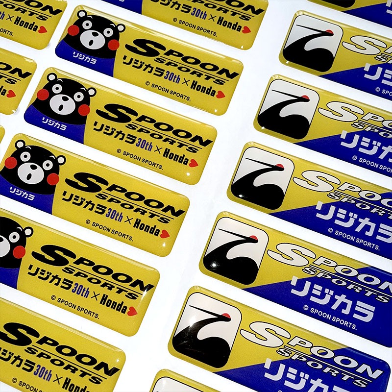 Miếng Dán 3D Bằng Nhựa Resin Hình Thìa Dùng Trang Trí Thân / Cửa / Gương Xe Hơi