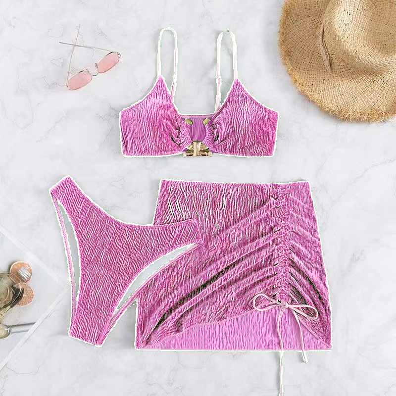 Set Đồ Bơi Ba Mảnh Màu Sắc Gợi Cảm Cho Nữ