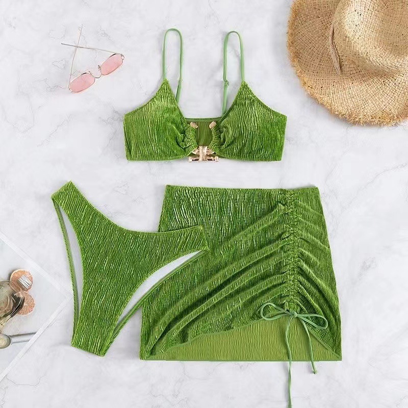 Set Đồ Bơi Ba Mảnh Màu Sắc Gợi Cảm Cho Nữ