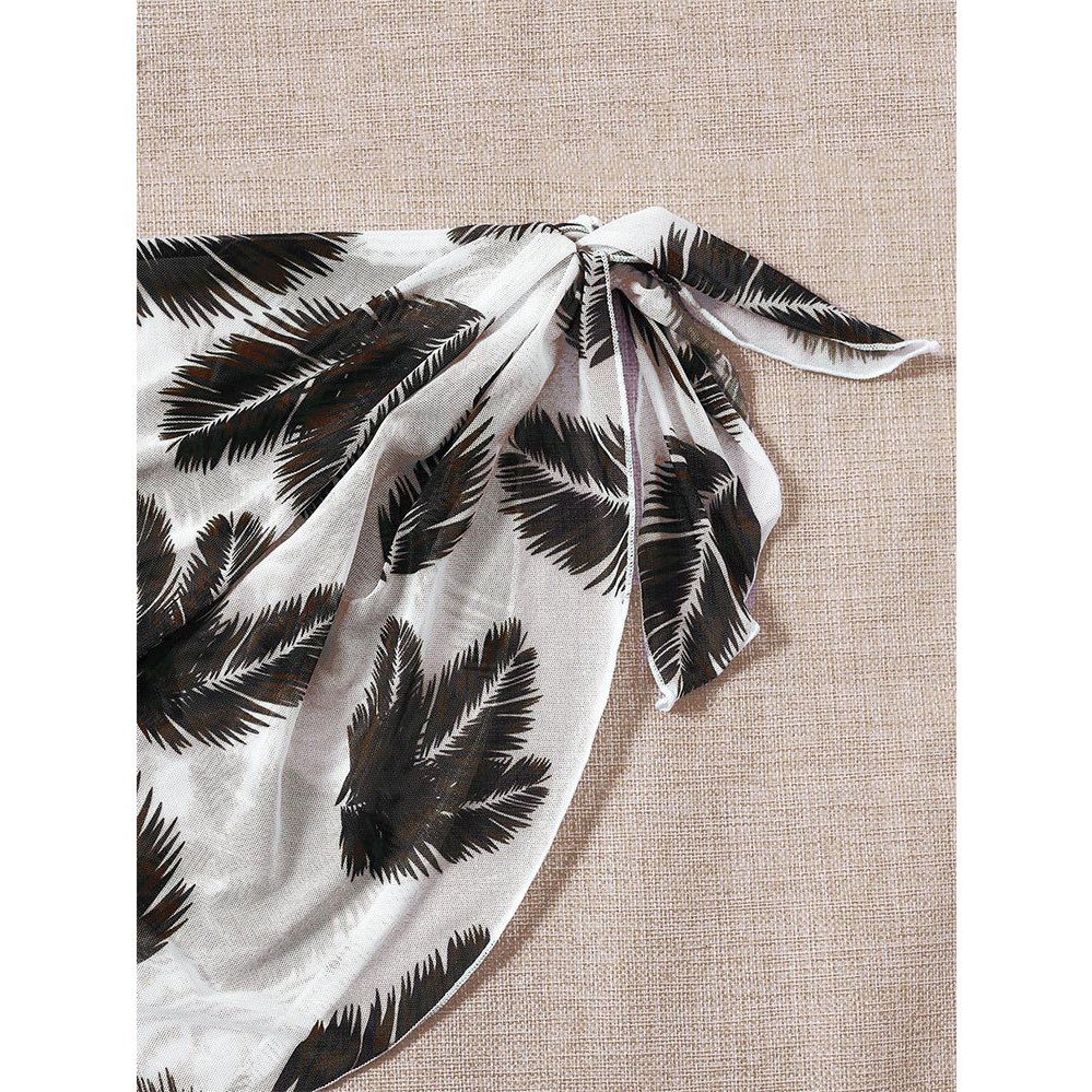 Bộ bikini 3 Mảnh Họa Tiết Nhiệt Đới Kèm Váy Đi Biển