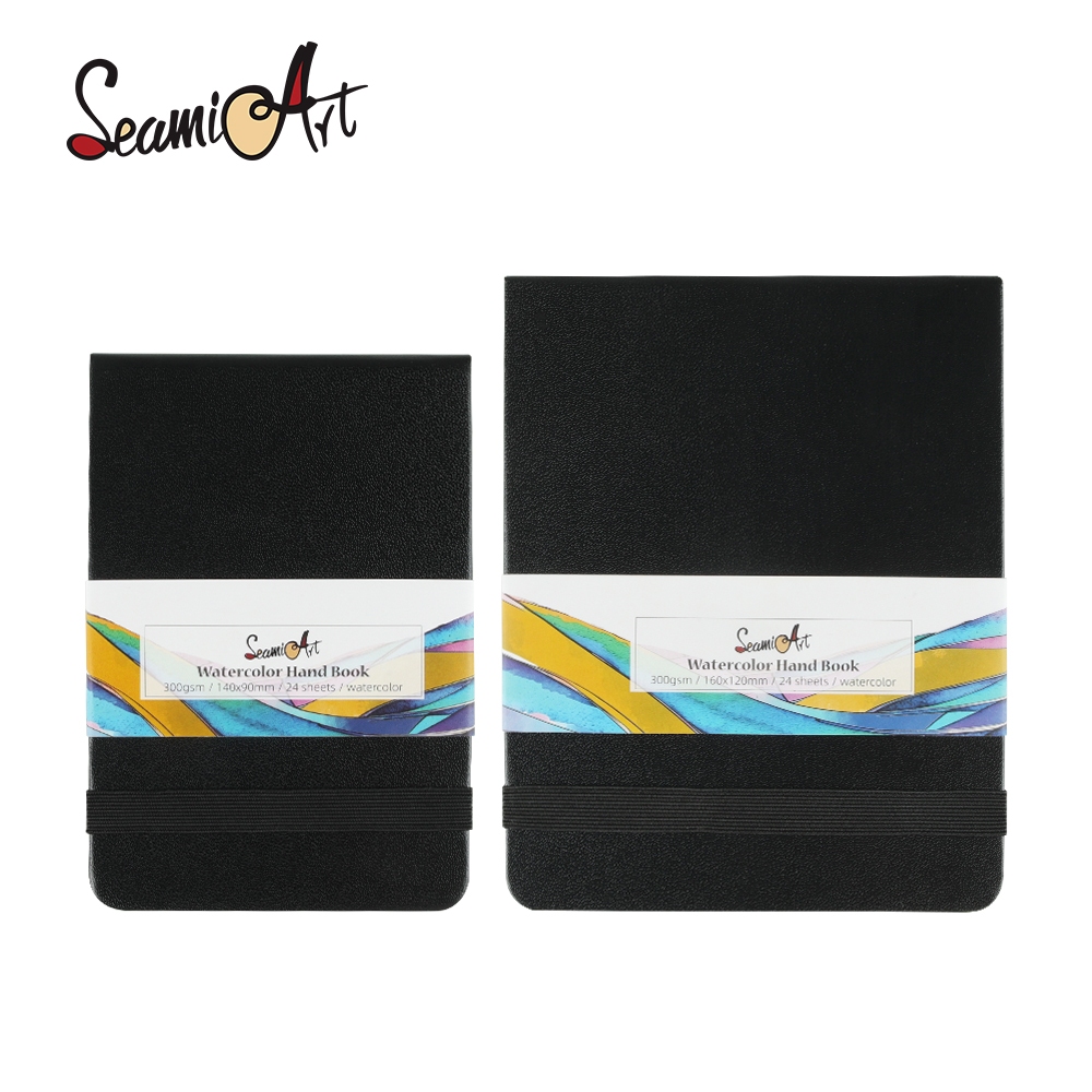 Seamiart Bộ 24 Tờ Giấy 300gsm Vẽ Màu Nước acrylic