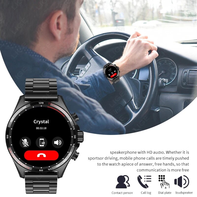 Đồng Hồ Thông Minh lige Có La Bàn gps Kết Nối bluetooth Chống Thấm Nước Cho Nam