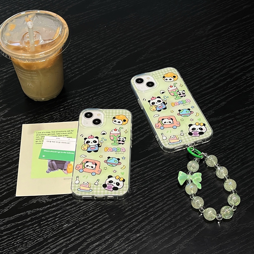 Dễ Thương Ốp Điện Thoại Hình Gấu Trúc Vui Nhộn Cho iphone 15 i11 12 13 14 pro max