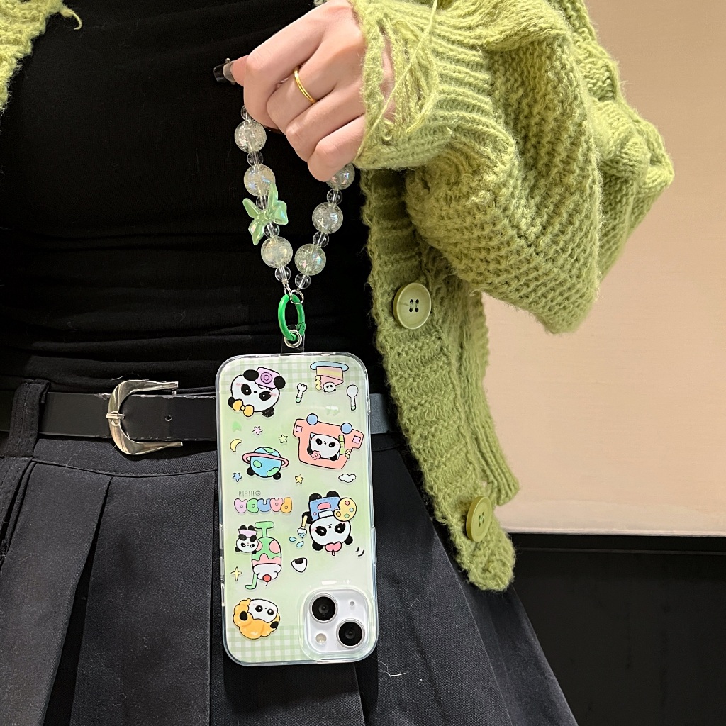 Dễ Thương Ốp Điện Thoại Hình Gấu Trúc Vui Nhộn Cho iphone 15 i11 12 13 14 pro max