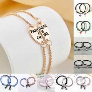 Set 2 vòng đeo tay mặt hình trái tim dễ thương cho đôi bạn thân