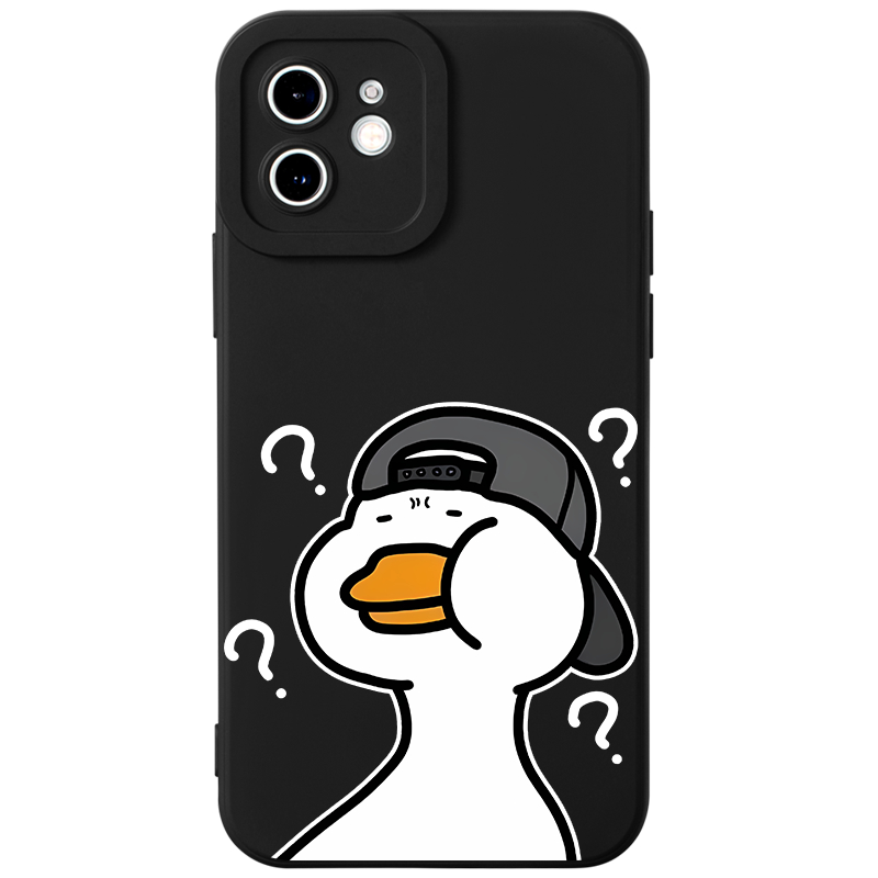 Ốp điện thoại JEERO đen hoạt hình cặp đôi dễ thương đẹp mềm Cho iPhone 15 14 13 12 11 Pro Max SE 2020 X XR XS 8 7 ip 6S 6 Plus kute XYY4297