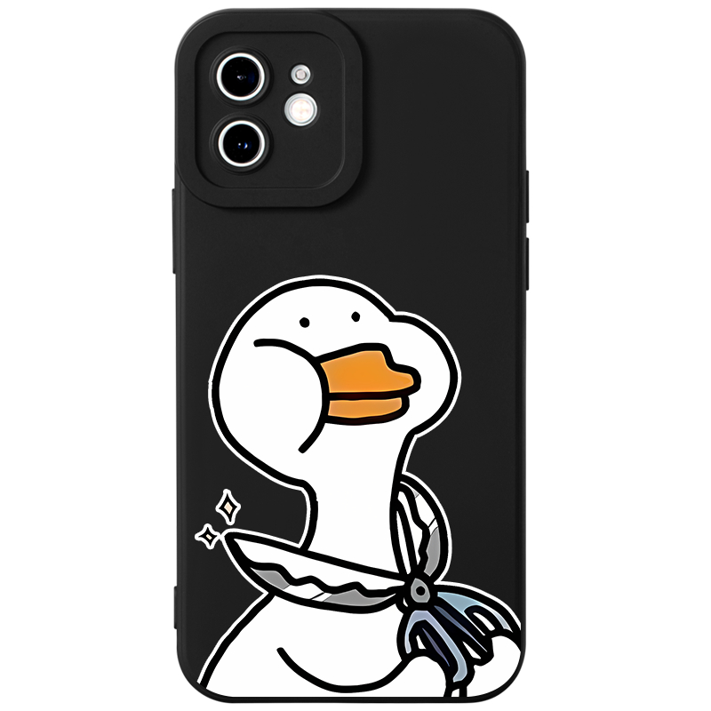 Ốp điện thoại JEERO đen hoạt hình cặp đôi dễ thương đẹp mềm Cho iPhone 15 14 13 12 11 Pro Max SE 2020 X XR XS 8 7 ip 6S 6 Plus kute XYY4297