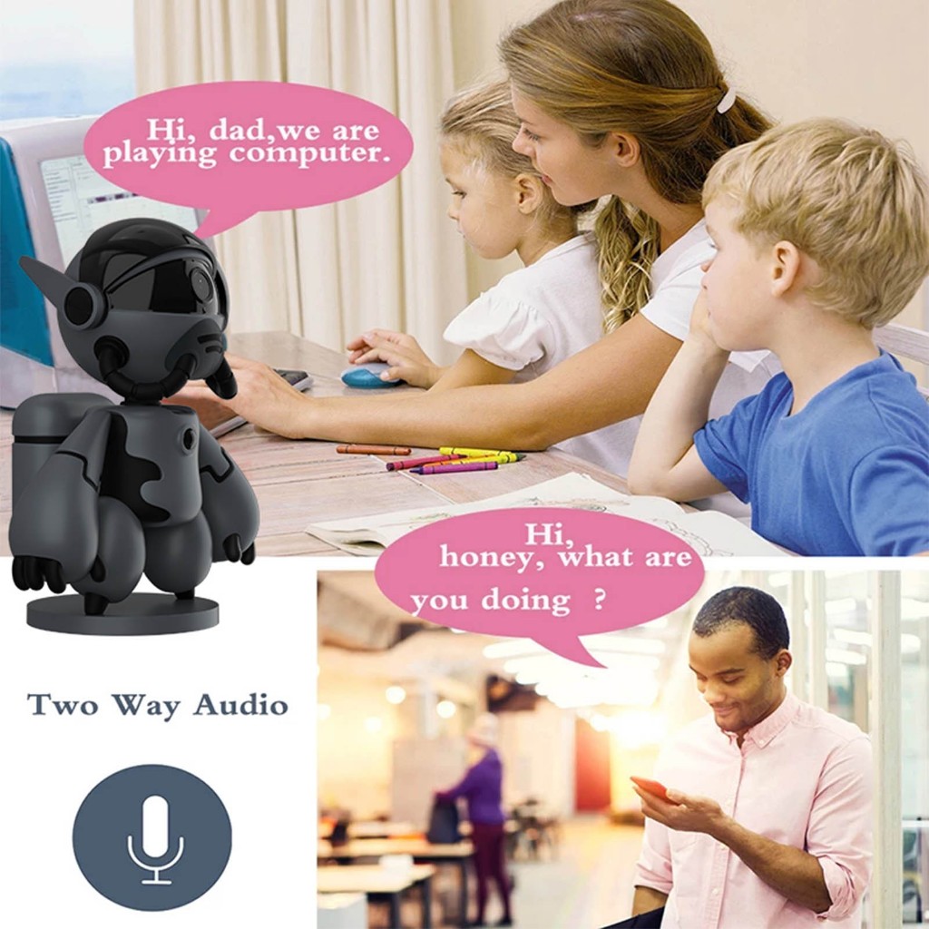TinyLand Màn hình bé không dây Video 1080P Robot nói chuyện có dạng Camera an ninh trong nhà độ bền cao cmman