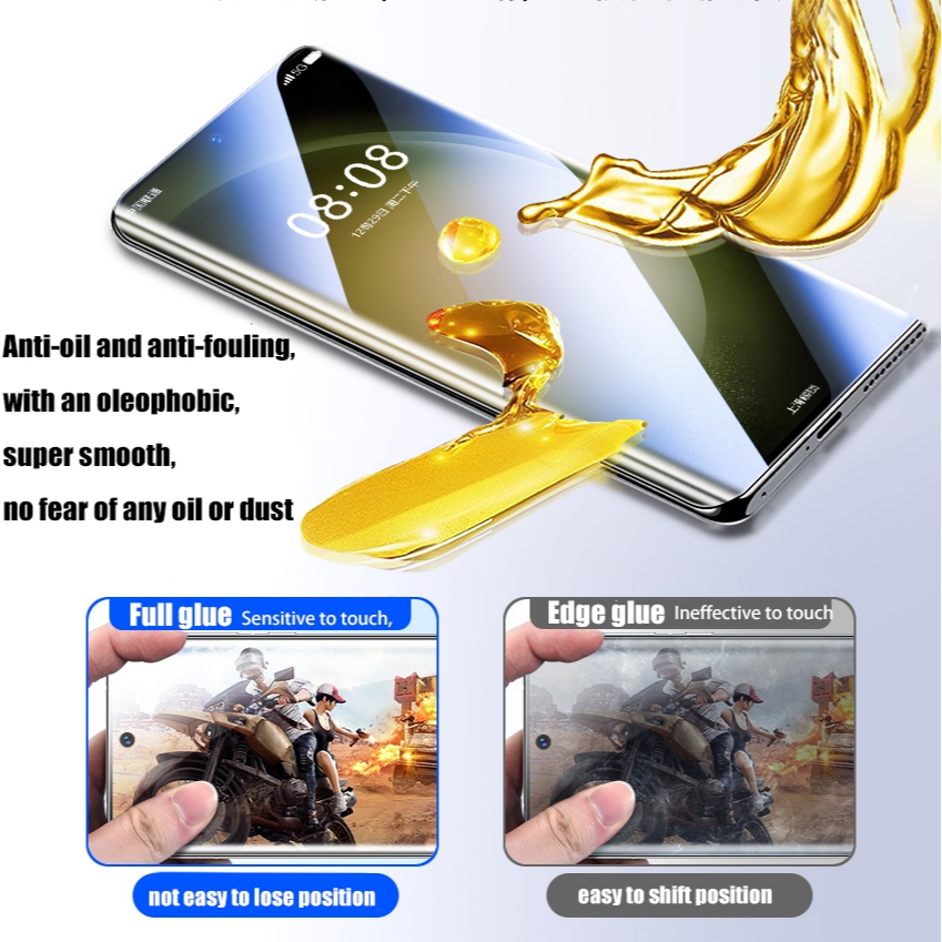 Kính Dán Màn Hình Cong Bảo Vệ Toàn Diện Cho Samsung Galaxy S24 S23 S22 S21 S20 Note 20 Ultra 10 Plus S24 +