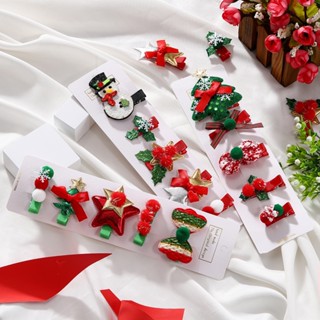  St. kunkka 5 Cái   bộ Kẹp Tóc Phong Cách Giáng Sinh Nữ Dễ Thương Ông Già Noel Tóc Cây Giáng Sinh Kẹp Tóc Làm Quà Tặng 
