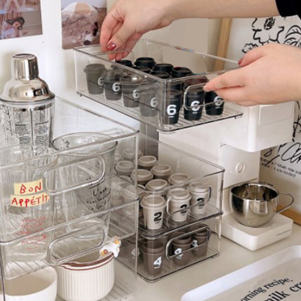 Có thể bán buônVirgina056 Hộp lưu trữ để bàn đựng mỹ phẩm dung tích lớn acrylic cho phòng gia đình Hàng giao ngay