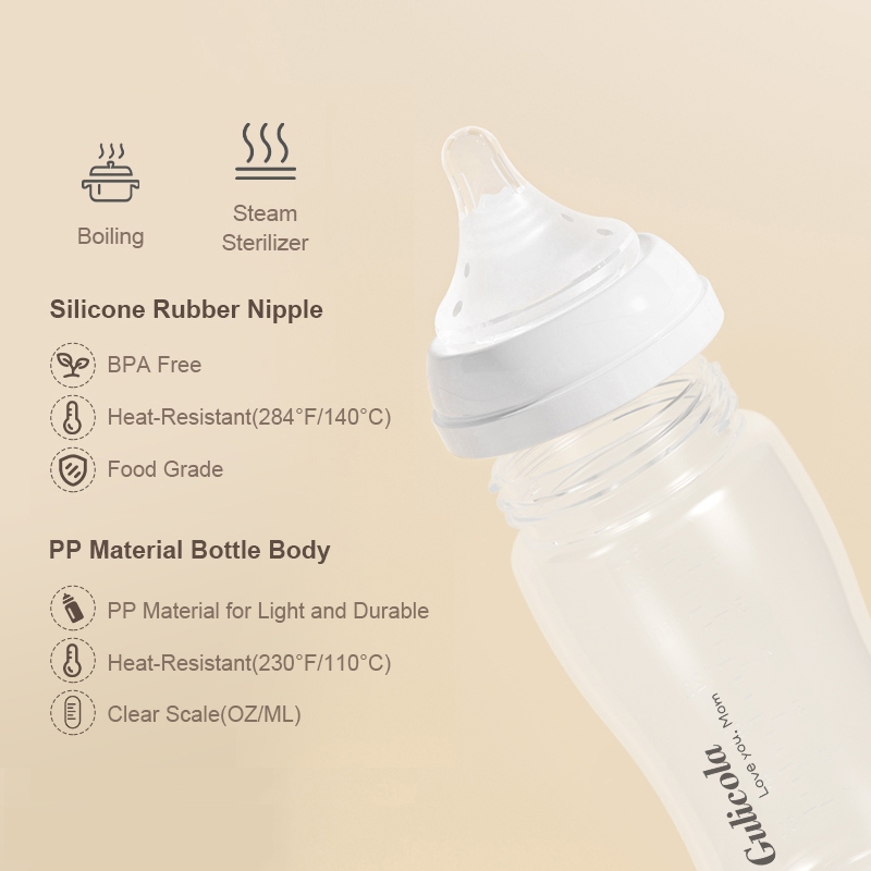 GUGU PP Bình Sữa Cho Bé Sơ Sinh Bằng Dung Tích 200ml / 300ml