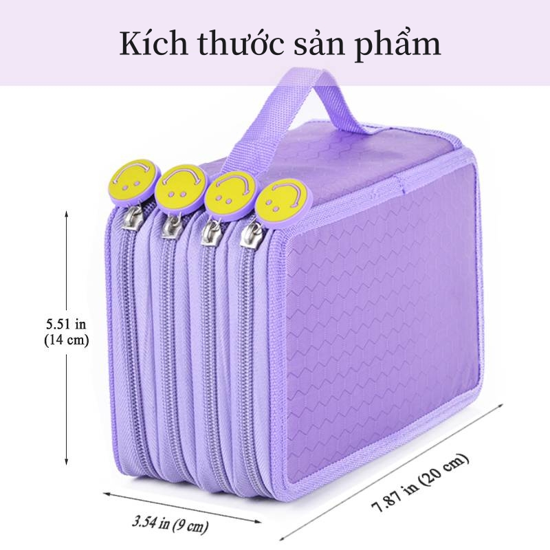 Túi Đựng Bút Chì 72 52 32 Ngăn Sức Chứa Lớn Bằng Nylon Có Khóa Kéo Cho Học Sinh