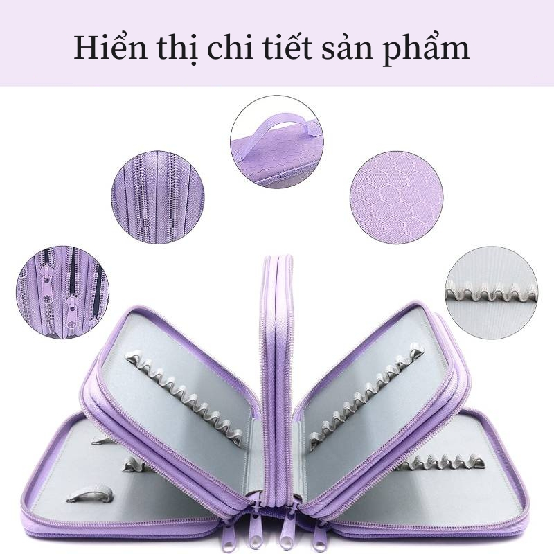 Túi Đựng Bút Chì 72 52 32 Ngăn Sức Chứa Lớn Bằng Nylon Có Khóa Kéo Cho Học Sinh