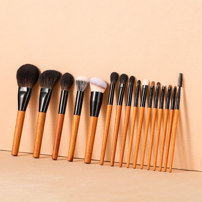 【OVW】 1pcs Cọ Trang Điểm Thân Gỗ Đàn Hương Vàng Cao Cấp